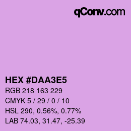 カラーコード: HEX #DAA3E5 | qconv.com