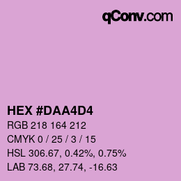 Color code: HEX #DAA4D4 | qconv.com