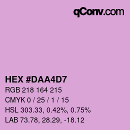 Color code: HEX #DAA4D7 | qconv.com