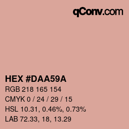 颜色代码: HEX #DAA59A | qconv.com