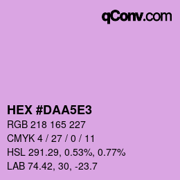 カラーコード: HEX #DAA5E3 | qconv.com