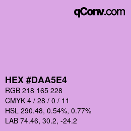 Color code: HEX #DAA5E4 | qconv.com