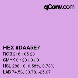 Color code: HEX #DAA5E7 | qconv.com