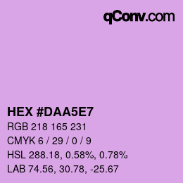 カラーコード: HEX #DAA5E7 | qconv.com