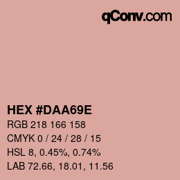 カラーコード: HEX #DAA69E | qconv.com