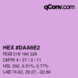 Color code: HEX #DAA6E2 | qconv.com