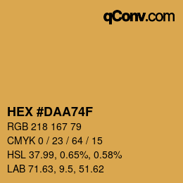 颜色代码: HEX #DAA74F | qconv.com
