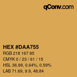 Farbcode: HEX #DAA755 | qconv.com