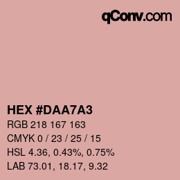 Código de color: HEX #DAA7A3 | qconv.com
