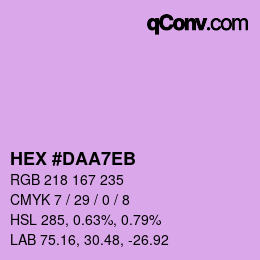 Color code: HEX #DAA7EB | qconv.com