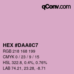 Color code: HEX #DAA8C7 | qconv.com