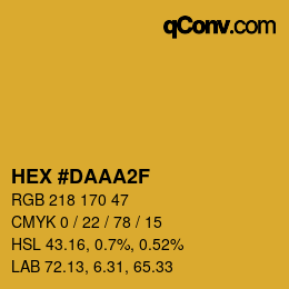 Color code: HEX #DAAA2F | qconv.com