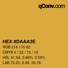 Code couleur: HEX #DAAA3E | qconv.com