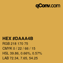カラーコード: HEX #DAAA4B | qconv.com