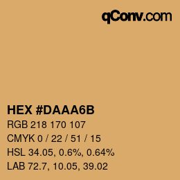 Color code: HEX #DAAA6B | qconv.com