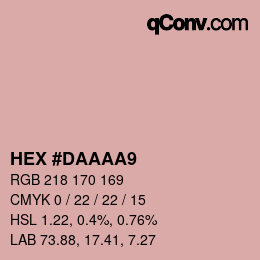 カラーコード: HEX #DAAAA9 | qconv.com