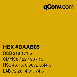 Color code: HEX #DAAB05 | qconv.com
