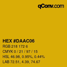 Color code: HEX #DAAC06 | qconv.com