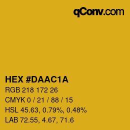 Color code: HEX #DAAC1A | qconv.com