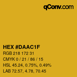 Color code: HEX #DAAC1F | qconv.com