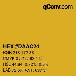カラーコード: HEX #DAAC24 | qconv.com