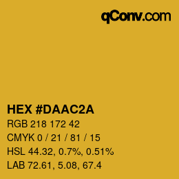 颜色代码: HEX #DAAC2A | qconv.com