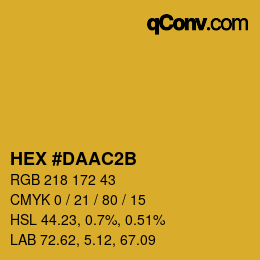颜色代码: HEX #DAAC2B | qconv.com