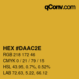 Code couleur: HEX #DAAC2E | qconv.com
