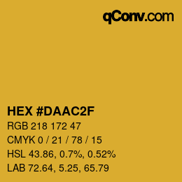 颜色代码: HEX #DAAC2F | qconv.com