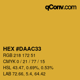 Color code: HEX #DAAC33 | qconv.com
