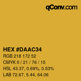 カラーコード: HEX #DAAC34 | qconv.com