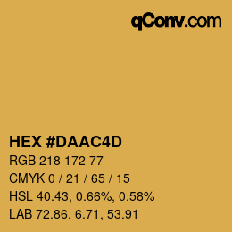 カラーコード: HEX #DAAC4D | qconv.com