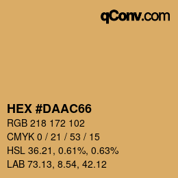 Color code: HEX #DAAC66 | qconv.com