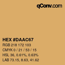 カラーコード: HEX #DAAC67 | qconv.com