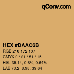 カラーコード: HEX #DAAC6B | qconv.com