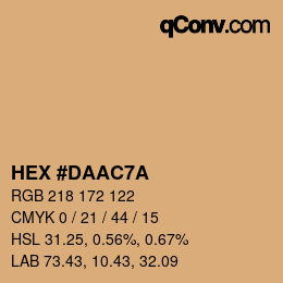 Color code: HEX #DAAC7A | qconv.com