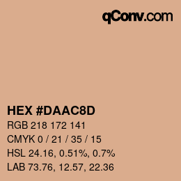 颜色代码: HEX #DAAC8D | qconv.com