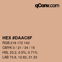 Color code: HEX #DAAC8F | qconv.com