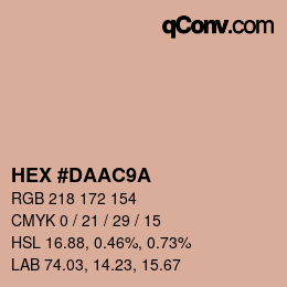 Color code: HEX #DAAC9A | qconv.com