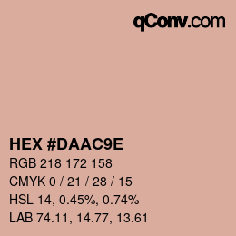 Color code: HEX #DAAC9E | qconv.com