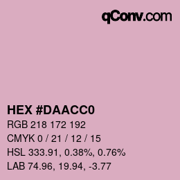 カラーコード: HEX #DAACC0 | qconv.com