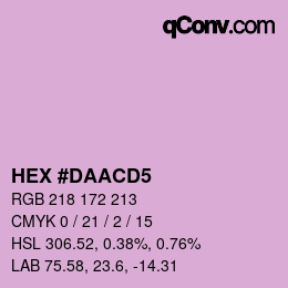 颜色代码: HEX #DAACD5 | qconv.com