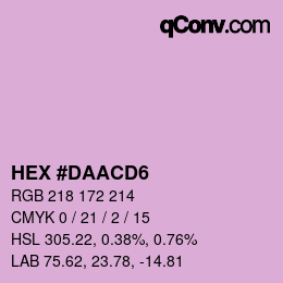 颜色代码: HEX #DAACD6 | qconv.com