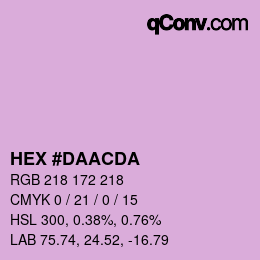 Color code: HEX #DAACDA | qconv.com