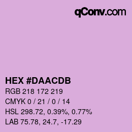 カラーコード: HEX #DAACDB | qconv.com