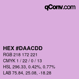 颜色代码: HEX #DAACDD | qconv.com
