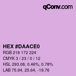 カラーコード: HEX #DAACE0 | qconv.com
