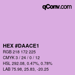 Color code: HEX #DAACE1 | qconv.com