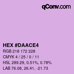 Color code: HEX #DAACE4 | qconv.com