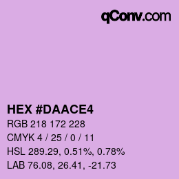 カラーコード: HEX #DAACE4 | qconv.com